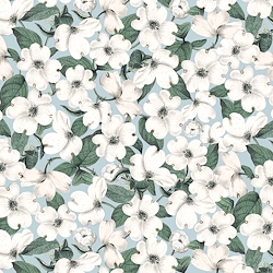 Blue - Packed White Flowers